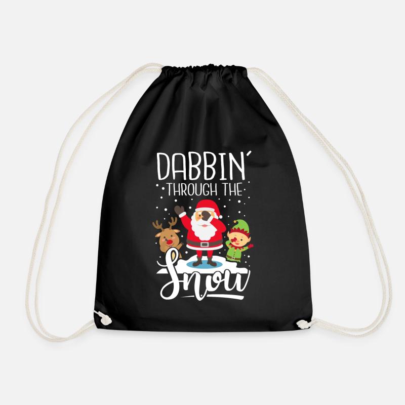Dab Weihnachtsmann Rudolph Rentier Elf Geschenk - Turnbeutel - Schwarz