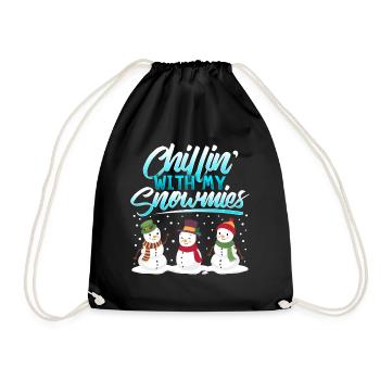 Bonhomme de neige chill cadeau de Noël d’hiver - Sac de sport léger - noir - Devant