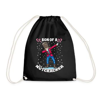 Dabbing Nutcracker Christmas gift DAB - Drawstring Bag - black - Front