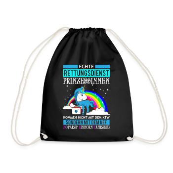 Cadeau de sauvetage princesse Licorne - Sac de sport léger - noir - Devant