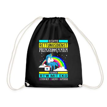 Cadeau de sauvetage princesse Licorne - Sac de sport léger - noir - Devant