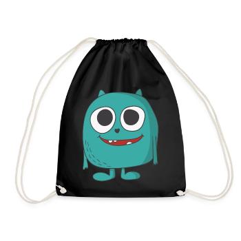 cute monster - Drawstring Bag - black - Front