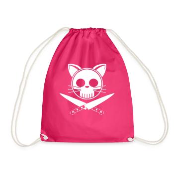 Dinky Cat Killer Schnitt - Turnbeutel - Fuchsia - Vorne