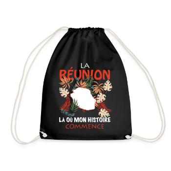 La Réunion La Où Mon Histoire Commence Cadeau - Sac de sport léger - noir - Devant