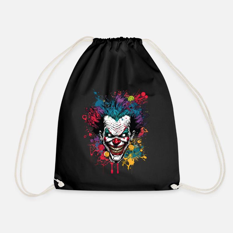 crazy bad clownface color splash - Turnbeutel - Schwarz