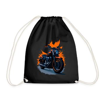 Classic motorcycle - Drawstring Bag - black - Front