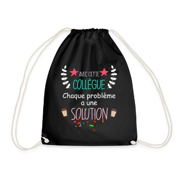Ma Collègue A La Solution Cadeau Femme - Sac de sport léger - noir - Devant