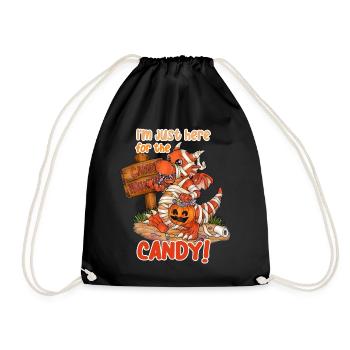 I'm Just Here For Candy Halloween Drache Mumie - Turnbeutel - Schwarz - Vorne