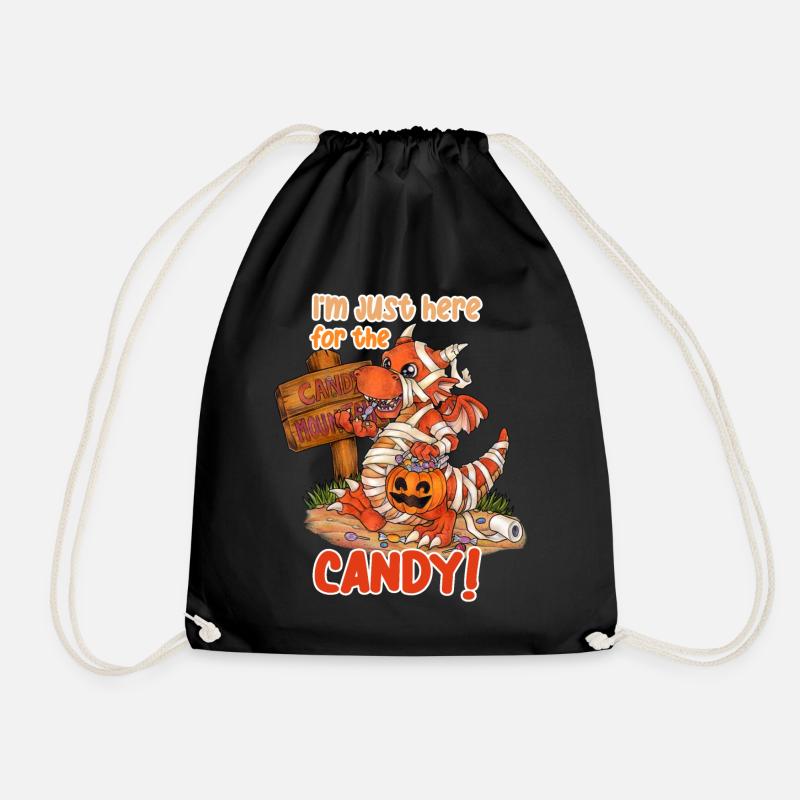 I'm Just Here For Candy Halloween Drache Mumie - Turnbeutel - Schwarz