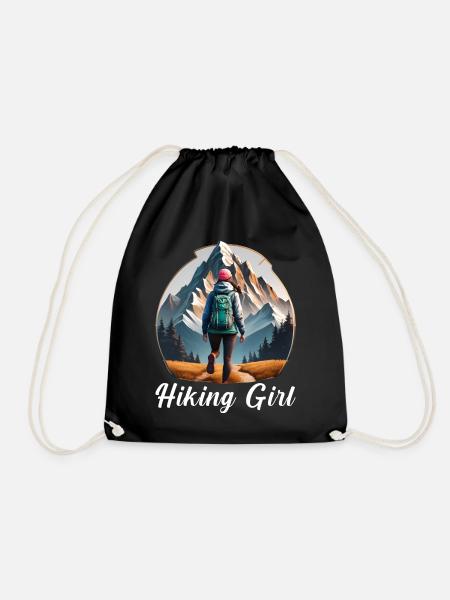 Wandering Girl - Drawstring Bag - black