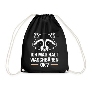 Raccoon Animal Barbados Raccoon - Drawstring Bag - black - Front