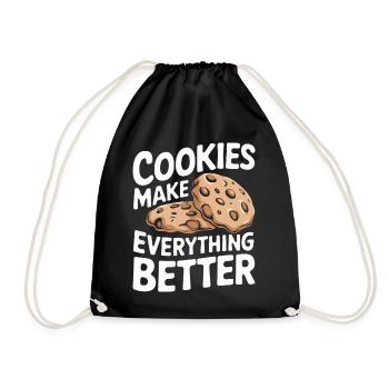 Cookies Cookie Biscuits Biscuits Chocolate - Drawstring Bag - black - Front