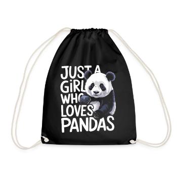 Panda Bear Panda Animal Pandas - Drawstring Bag - black - Front