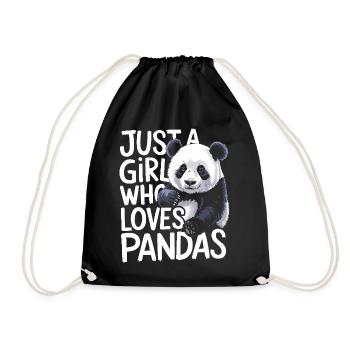 Panda Bear Panda Animal Pandas - Drawstring Bag - black - Front