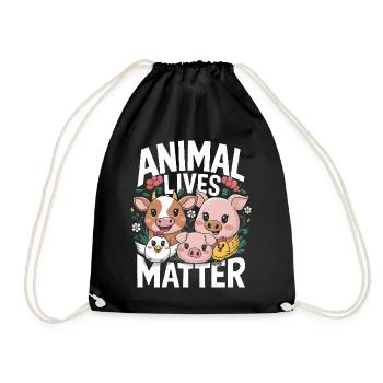 Vegetarian Vegan Veggie Vegetarian - Drawstring Bag - black - Front
