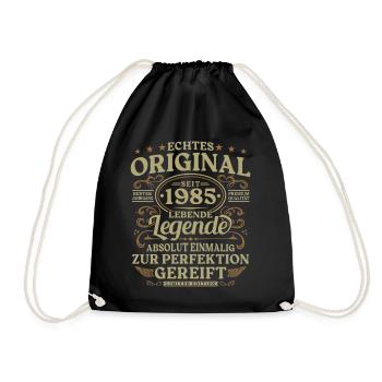 Original seit 1985 Jahrgang Geburtstag Geschenk - Turnbeutel - Schwarz - Vorne