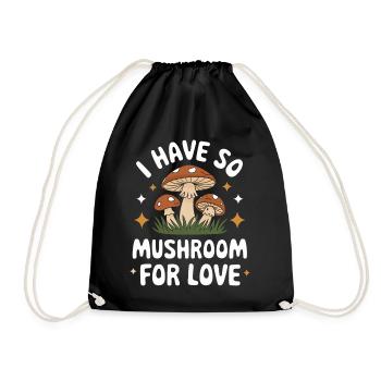 Pilz Pilze Funghi Champignon - Turnbeutel - Schwarz - Vorne