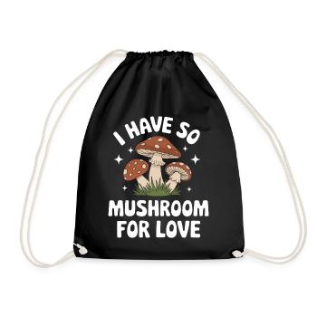 Pilz Pilze Funghi Champignon - Turnbeutel - Schwarz - Vorne