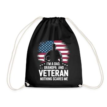 Soldat militaire vétéran - Sac de sport léger - noir - Devant