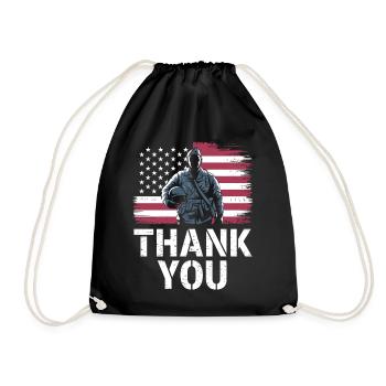 Soldat militaire vétéran - Sac de sport léger - noir - Devant