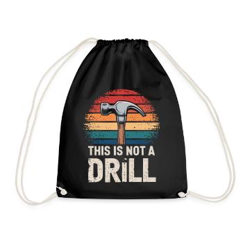 Funny DIY Handyman Repairman - Drawstring Bag - black - Front