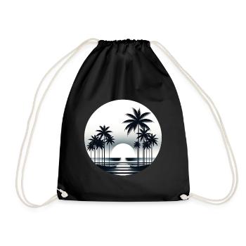 Serene Tropics Dusk - Drawstring Bag - black - Front