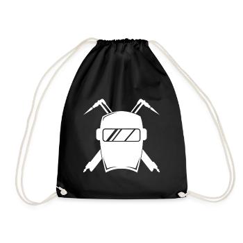 Welder helmet outfit for proud metalworkers - Drawstring Bag - black - Front