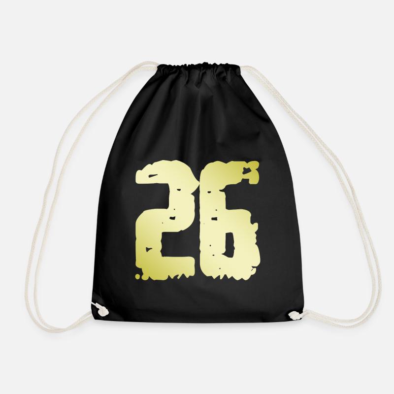 26 Number Vintage - Drawstring Bag - black