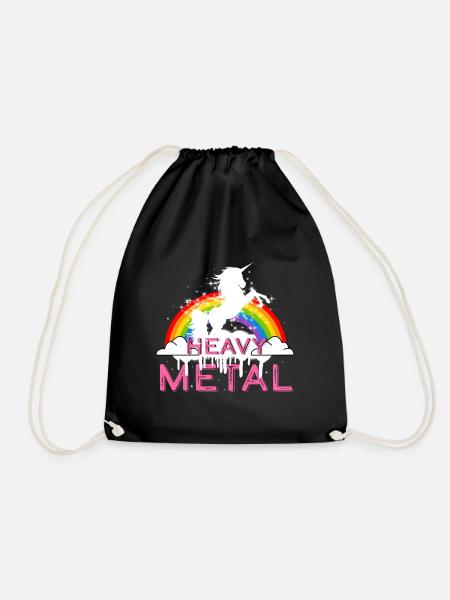 Heavy Metal Einhorn Musik - Turnbeutel - Schwarz