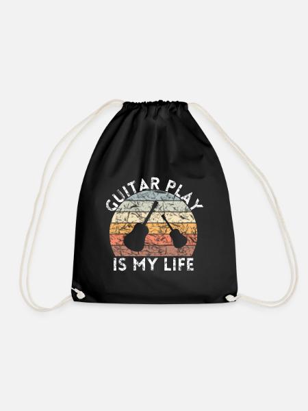 GITARRE SPIELEN IST MEIN LEBEN GITARRE - Turnbeutel - Schwarz