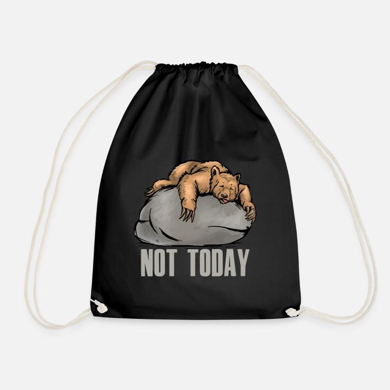 Bears Office Today Not Colleague Motivation Bear - Drawstring Bag - black