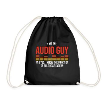Sound Engineer Mixer DJ Audio Guy Gig EQ Motiv - Drawstring Bag - black - Front