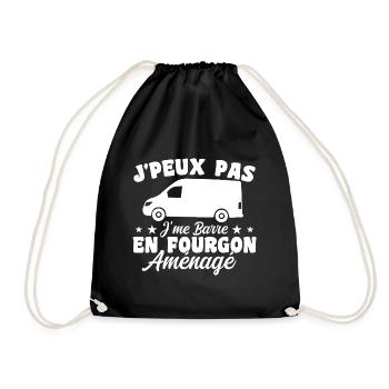 J'peux pas j'me barre en fourgon aménagé - Sac de sport léger - noir - Devant