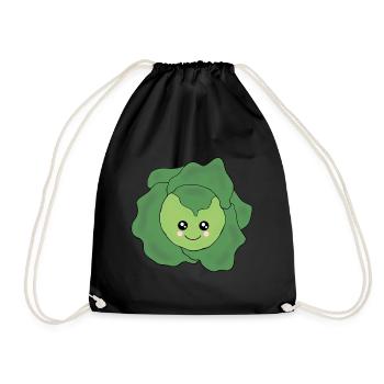 Salat Gemüse Kostüm Fasching Karneval Partnershirt - Turnbeutel - Schwarz - Vorne