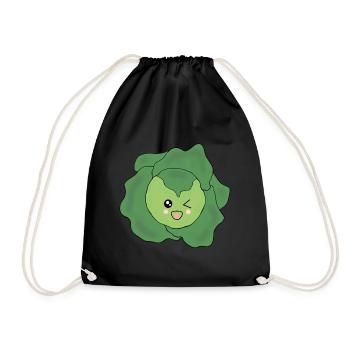 Salat Gemüse Kostüm Fasching Karneval Partnershirt - Turnbeutel - Schwarz - Vorne