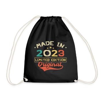 Made in 2023 | Limited Edition 2023 | Original - Drawstring Bag - black - Front