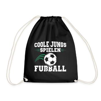 Fußballer Coole Jungs Spielen Fußball Geschenkidee - Turnbeutel - Schwarz - Vorne