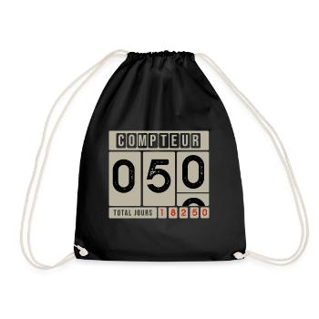 50 YEARS ON THE COUNTER Gift ideas 50th anniversary - Drawstring Bag - black - Front