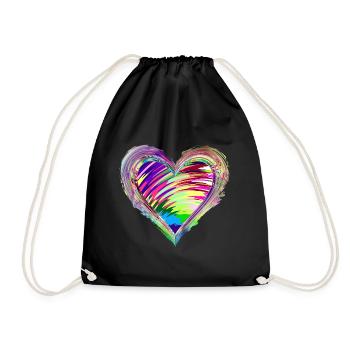 Artistic heart for love 1 - Drawstring Bag - black - Front