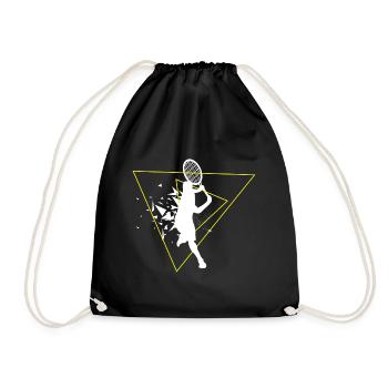 Tennis tennis player tennis sport tennis ball - Drawstring Bag - black - Front