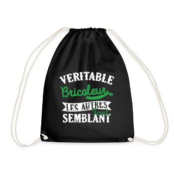 Véritable Bricoleur Cadeau Homme Humour Drôle - Sac de sport léger - noir - Devant