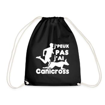 J'peux Pas J'ai Canicross, Humour Canicross - Sac de sport léger - noir - Devant