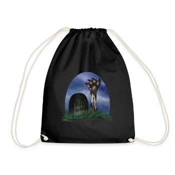 Chat Zombie dans la tombe - RIP Kitty - Sac de sport léger - noir - Devant