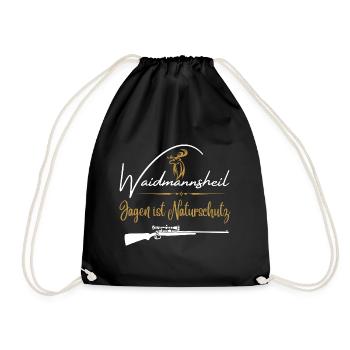 Chasseur t-shirt-Waidmannsheil chasse est la protection de la nature - Sac de sport léger - noir - Devant