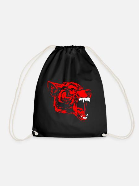 Werewolf Monster Design - Drawstring Bag - black