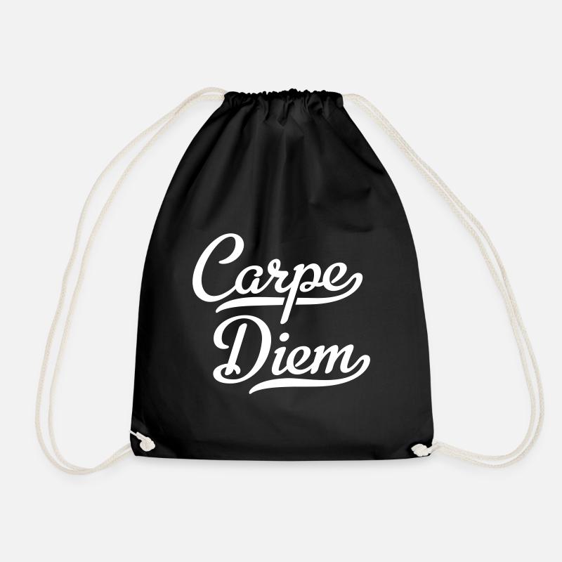 Carpe Diem - Drawstring Bag - black