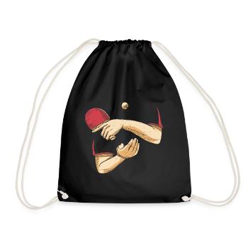 Serve Table tennis ball Table tennis player - Drawstring Bag - black - Front