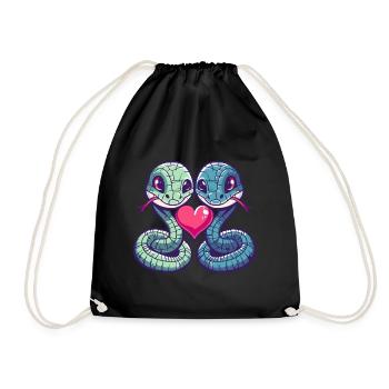 Serpent Cobra Couple Amour Saint Valentin - Sac de sport léger - noir - Devant