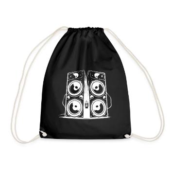 Musik Boxen Party Bass - Turnbeutel - Schwarz - Vorne