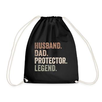 Husband Dad Protector Legend - Father's Day Gift - Sac de sport léger - noir - Devant
